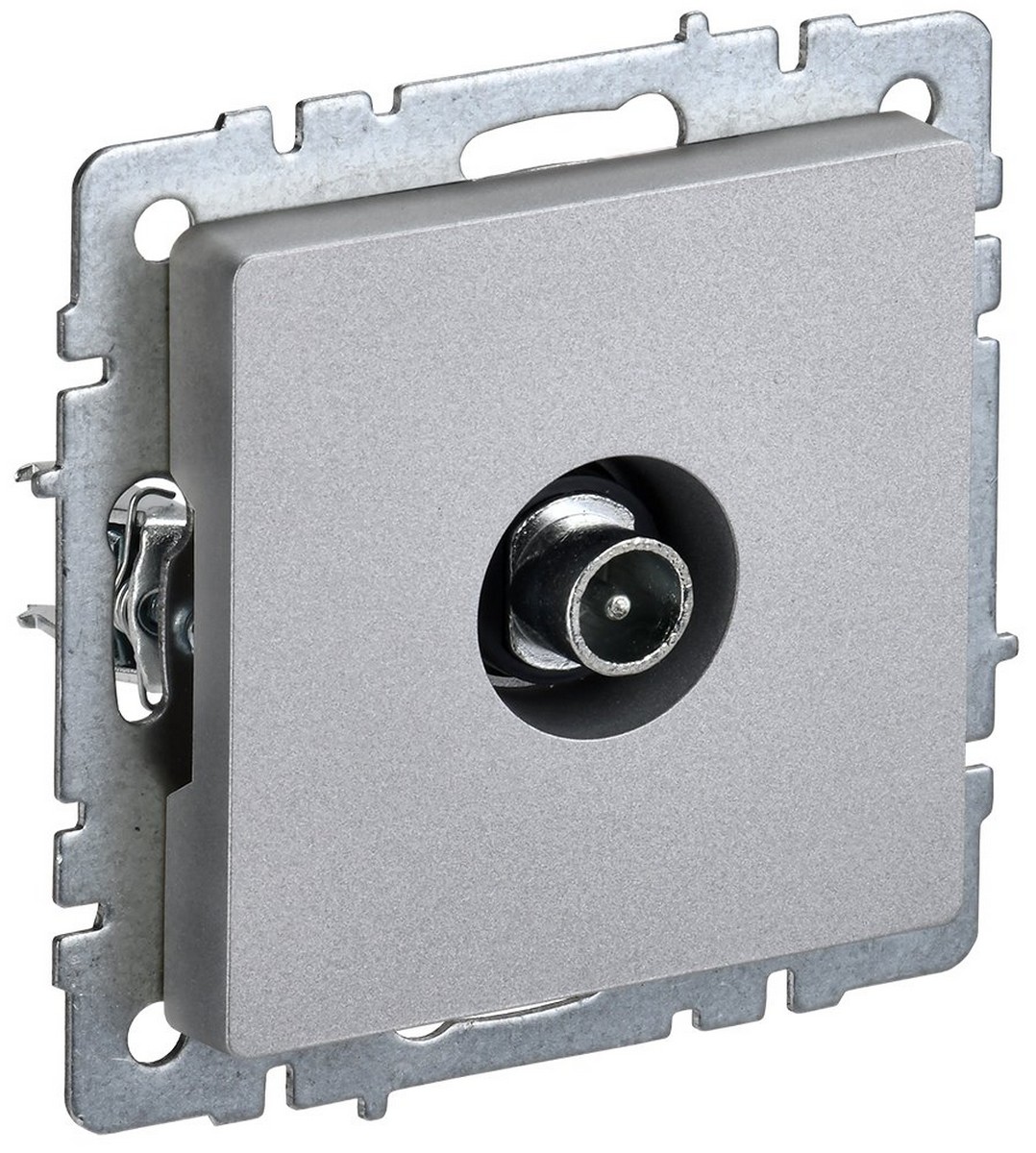 IEK Brite Алюминий Розетка IEK BRITE TV проходная РТВ10-0-БрА алюминий BR-A10-P-K47