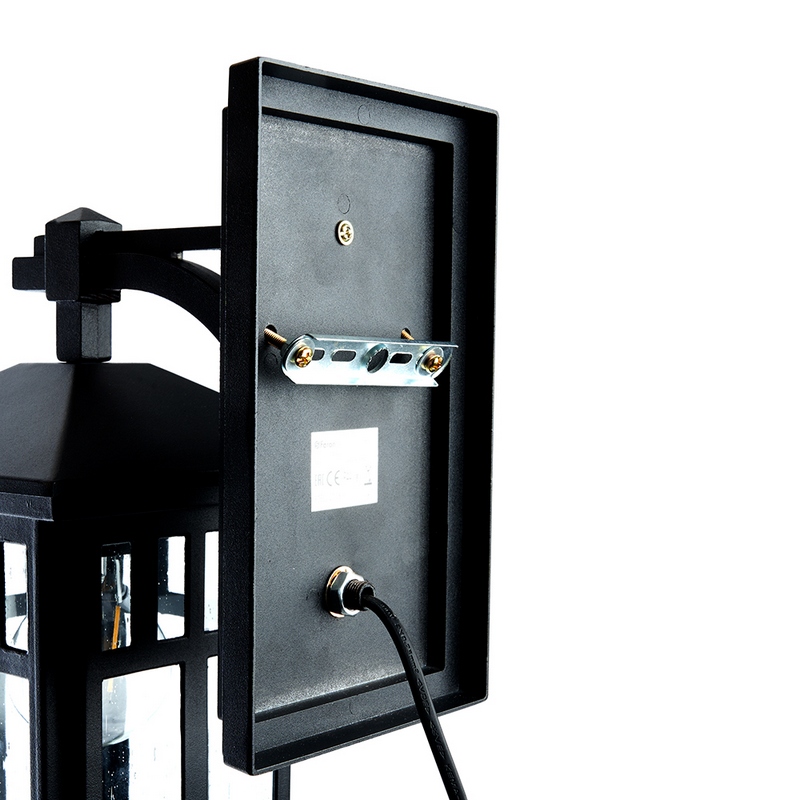 Светильник садово-парковый Feron PL671 на стену вниз 60W 230V E27 черный 11689