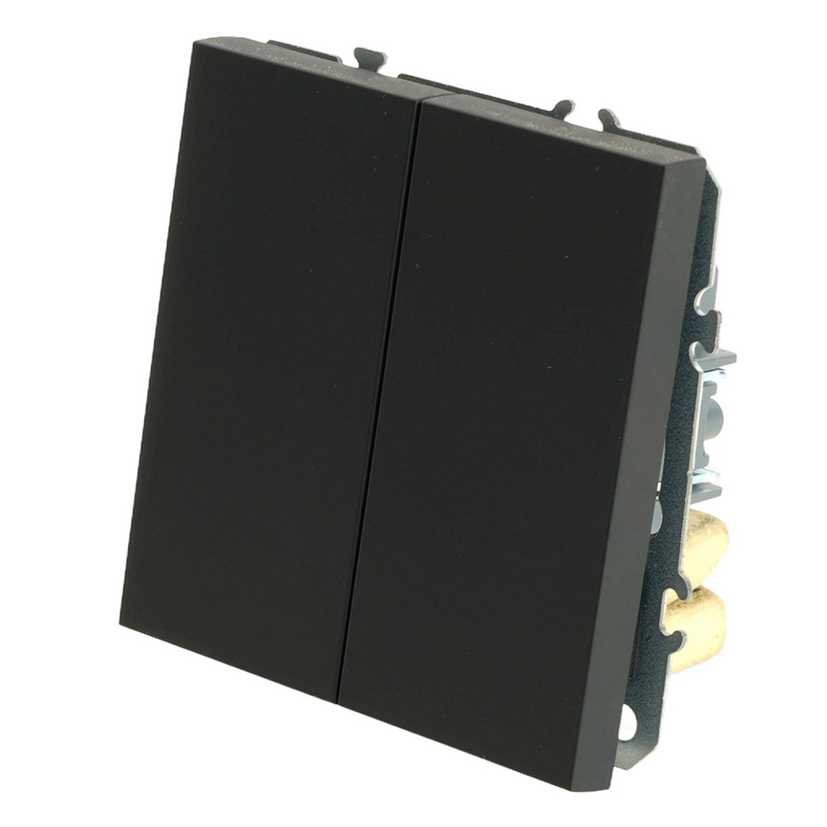 Выключатель 2-клавишный STEKKER Эмили RSW10-5104-05 черный уголь soft touch 49840
