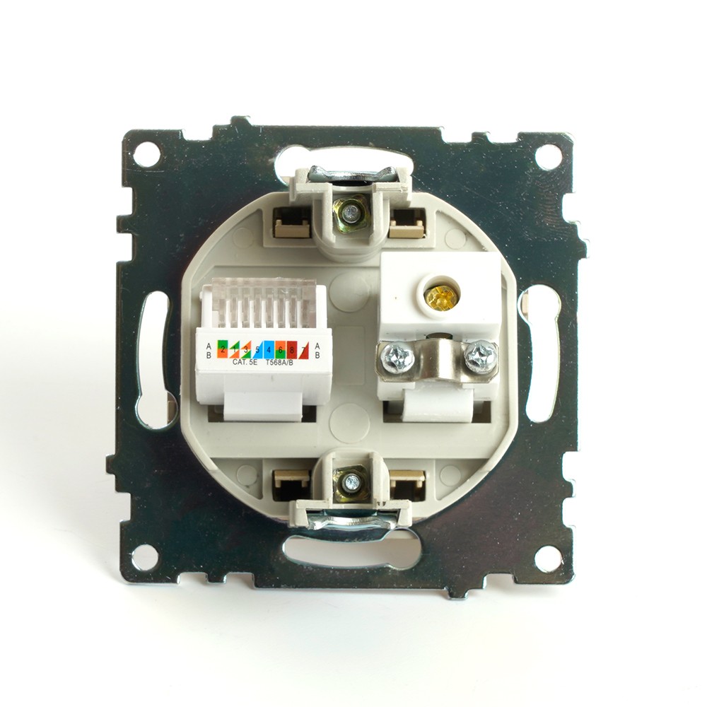 Розетка TV + компьютерная RJ-45 STEKKER GLS00-7106-08 Катрин золото 49230