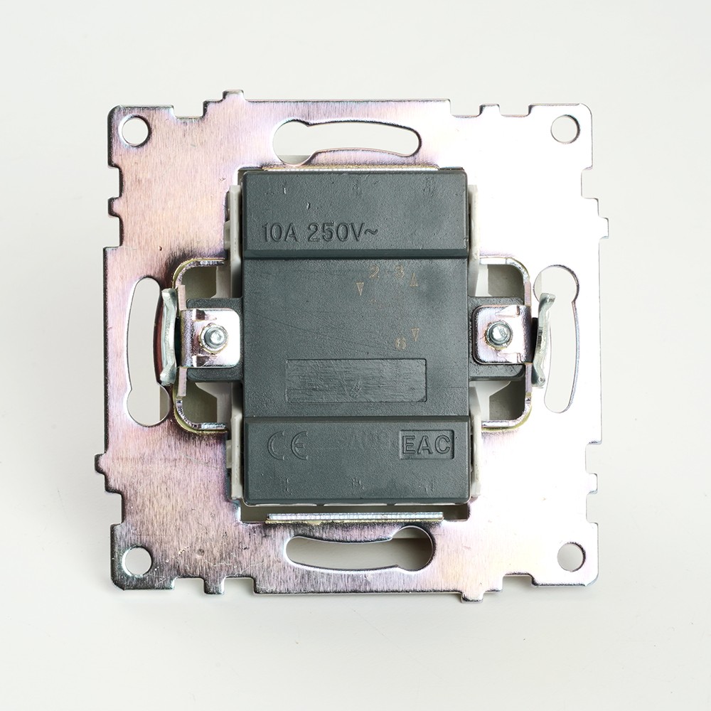 Переключатель 1-клавишный STEKKER GLS10-7105-08 250V 10А Катрин золото 49214
