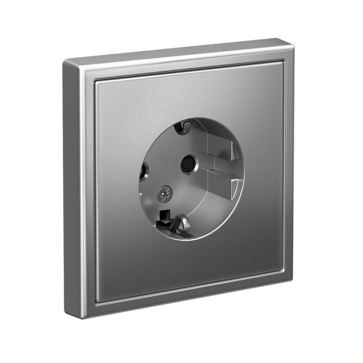 Розетка Systeme Electric ArtGallery Сталь с заземлением со шторками 16А GAL000945