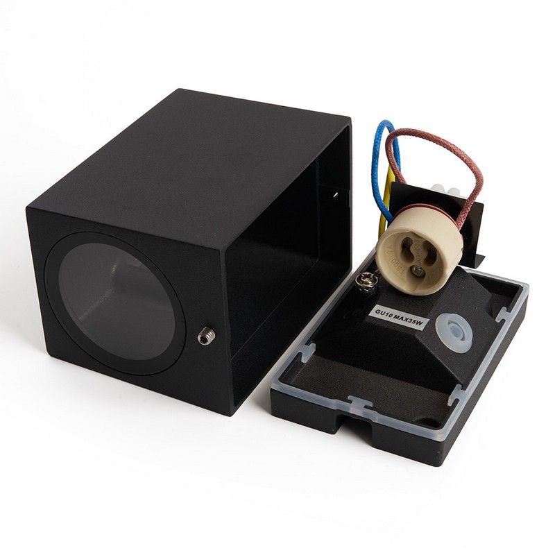 Уличные настенные светильники Светильник садово-парковый Feron DH050 на стену GU10 230V черный 48325 