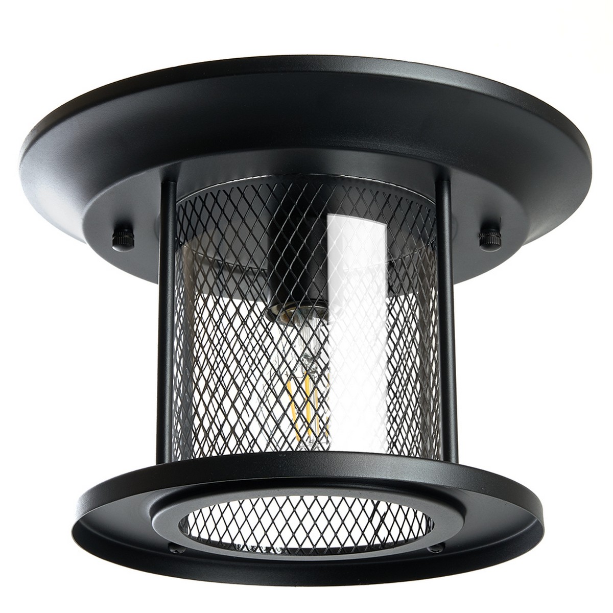 Светильник садово-парковый Feron PL723 на потолок 60W E27 230V черный 48387