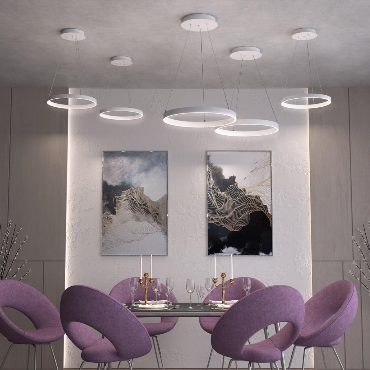 Подвесные светодиодные светильники Светильник подвесной диммируемый со сменой цветовой температуры  NOVOTECH 358960 ITER 