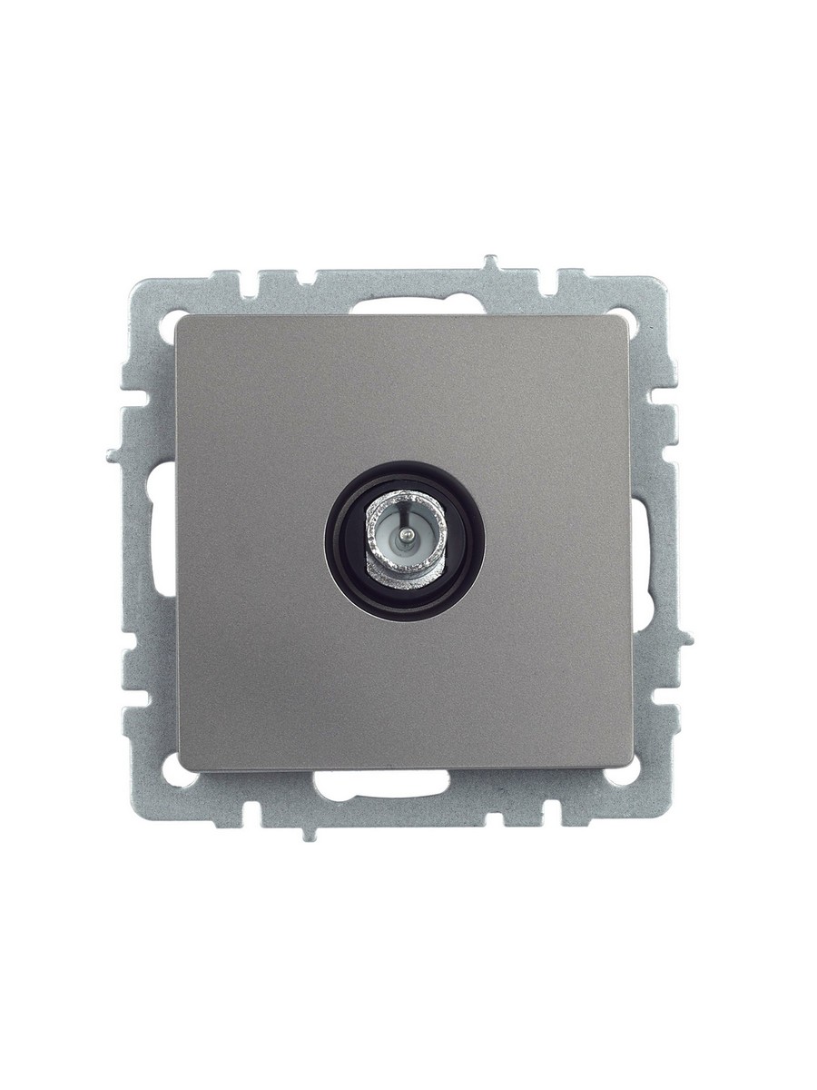Розетка IEK BRITE TV проходная РТВ10-0-БрС сталь BR-A10-P-K46