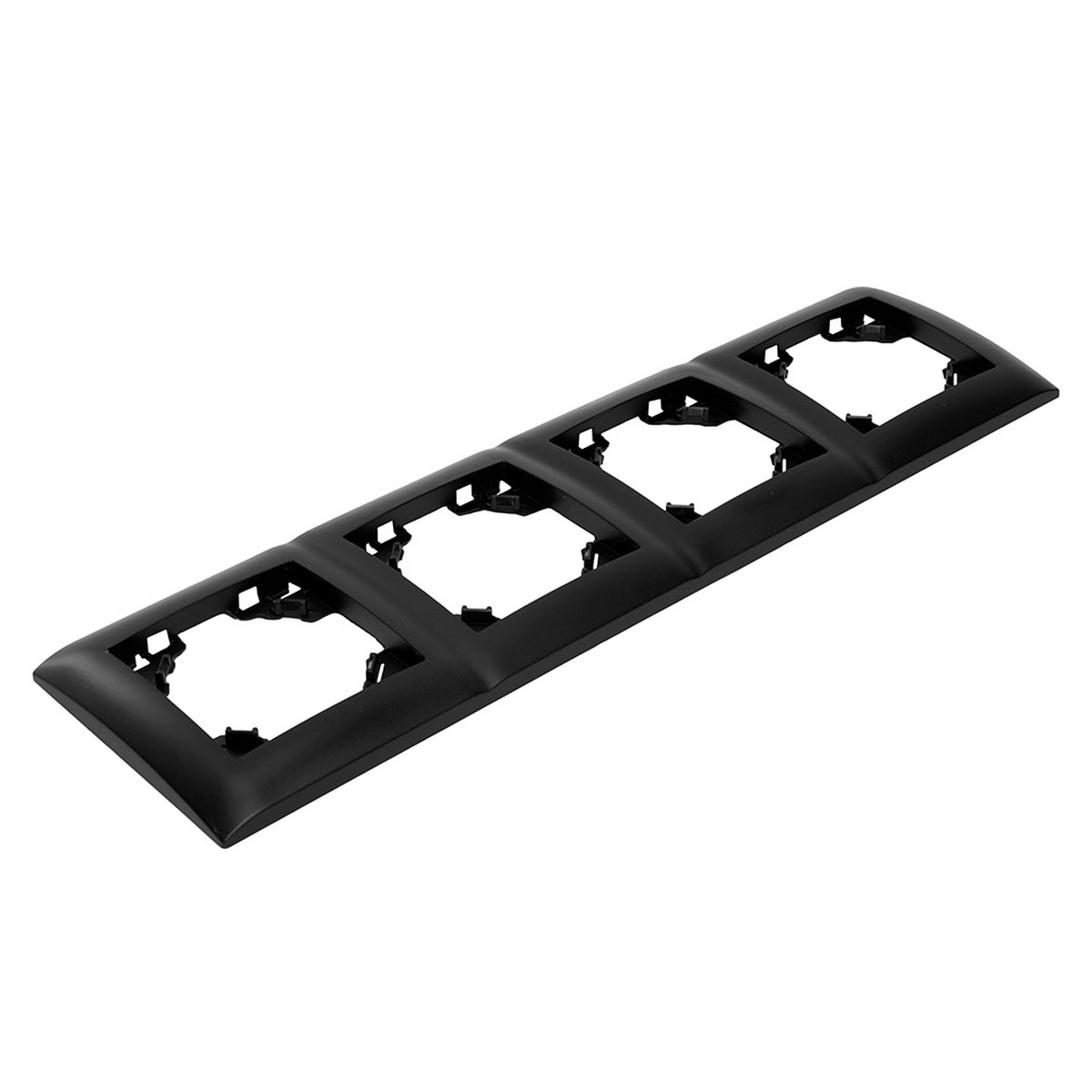 Эрна - Розетки и выключатели Stekker Рамка STEKKER 4-местная Эрна Элегант черный PFR00-9014-03 49664