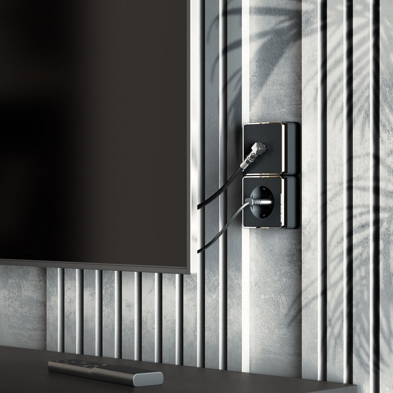 Werkel Gallant черный хром ТВ-Розетка Werkel оконечная Gallant (черный/хром) W5083035