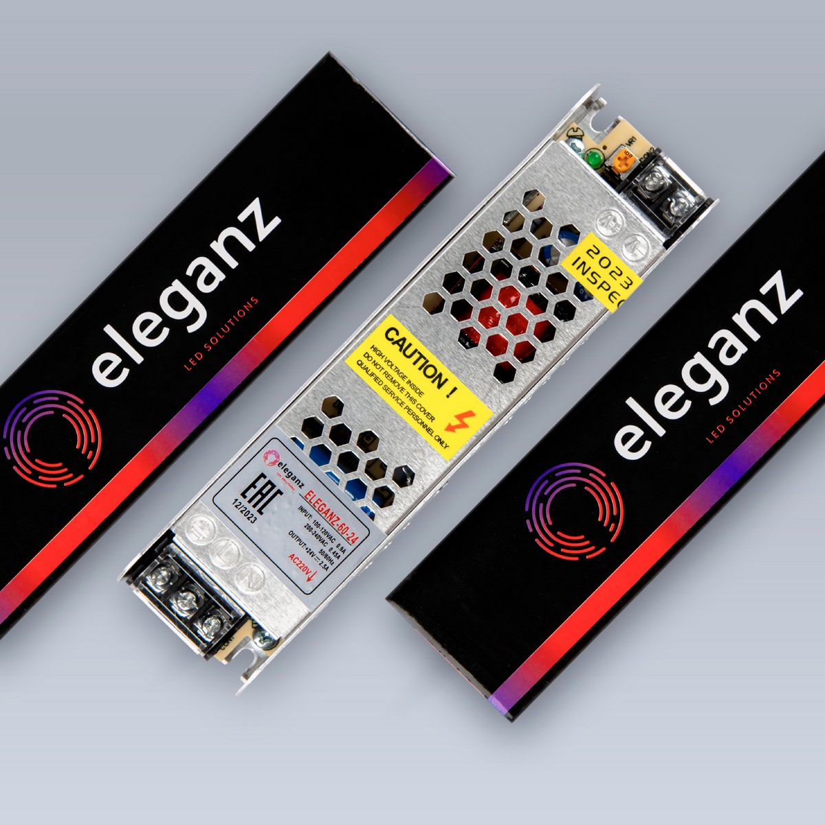 Блоки питания для светодиодной ленты Блок питания для светодиодной ленты Eleganz 24V 60W IP44 узкий 118х47х21мм EL-0019 