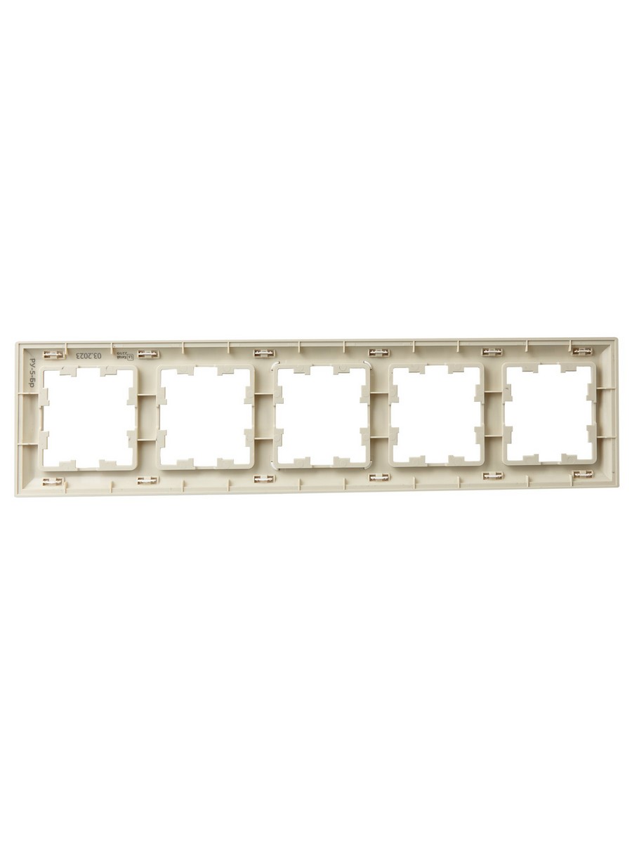 Рамка IEK BRITE DECOR Жемчуг/беж 3D-форма 5-мест. РУ-5-Бр