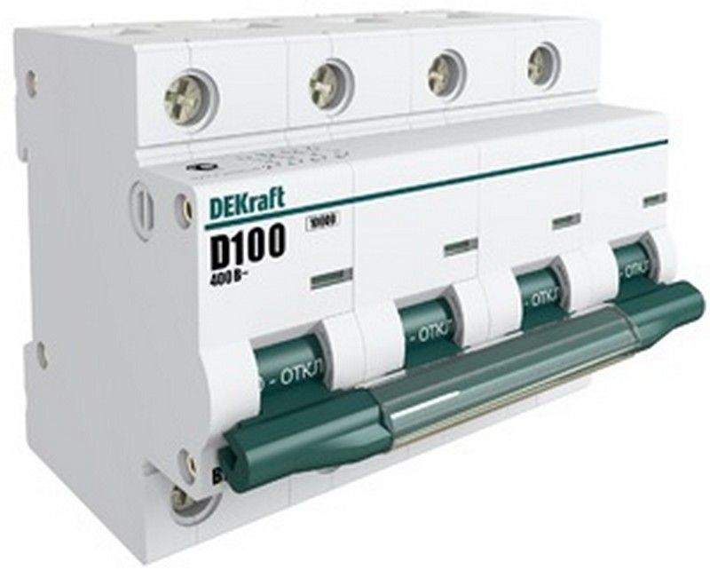 4 полюсные (четырехполюсные) Автоматический выключатель DEKraft 4P 80A C ВА-201 10kA 13011DEK 