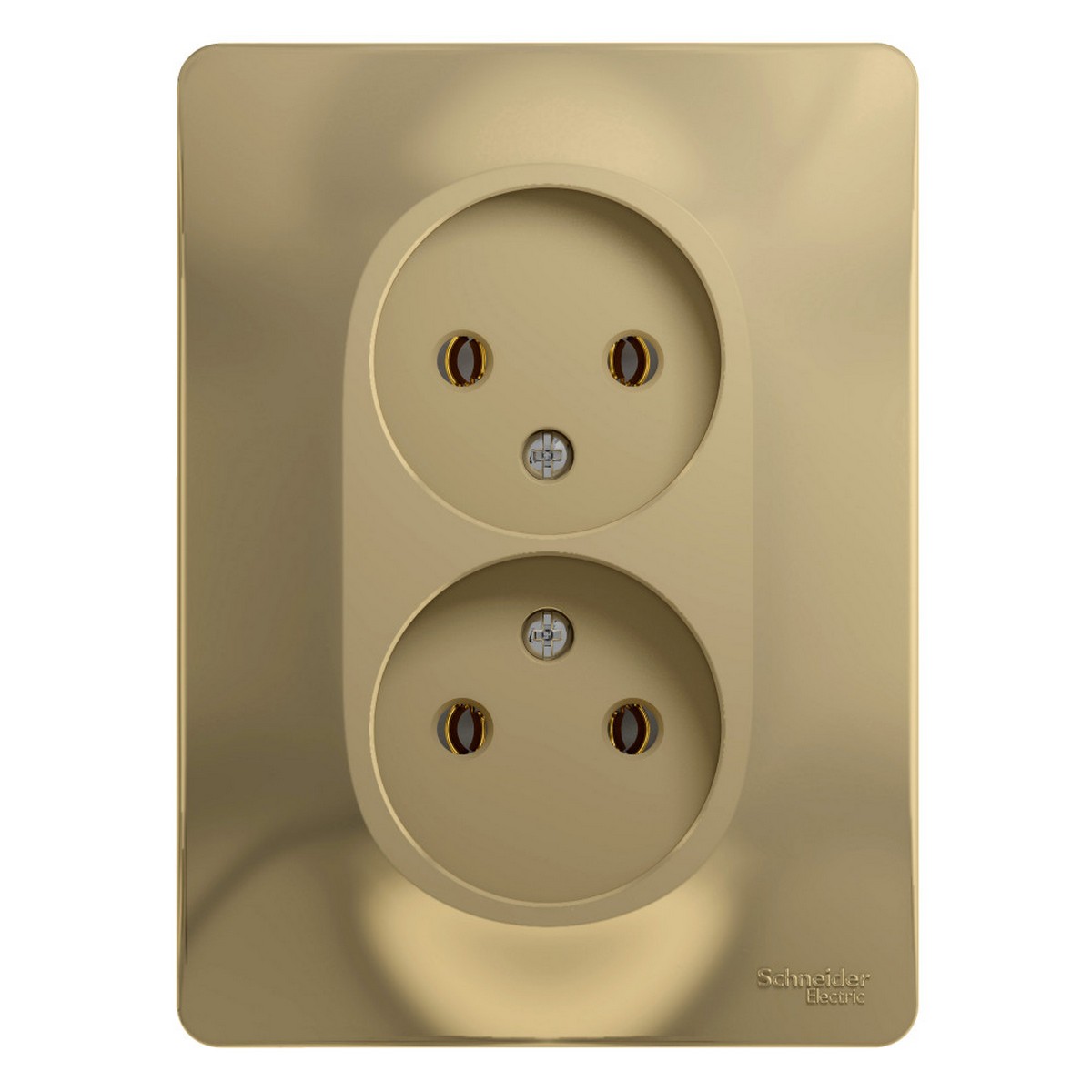 Розетка Systeme Electric Glossa Титан 2-я без заземления (в сборе с рамкой) GSL000420