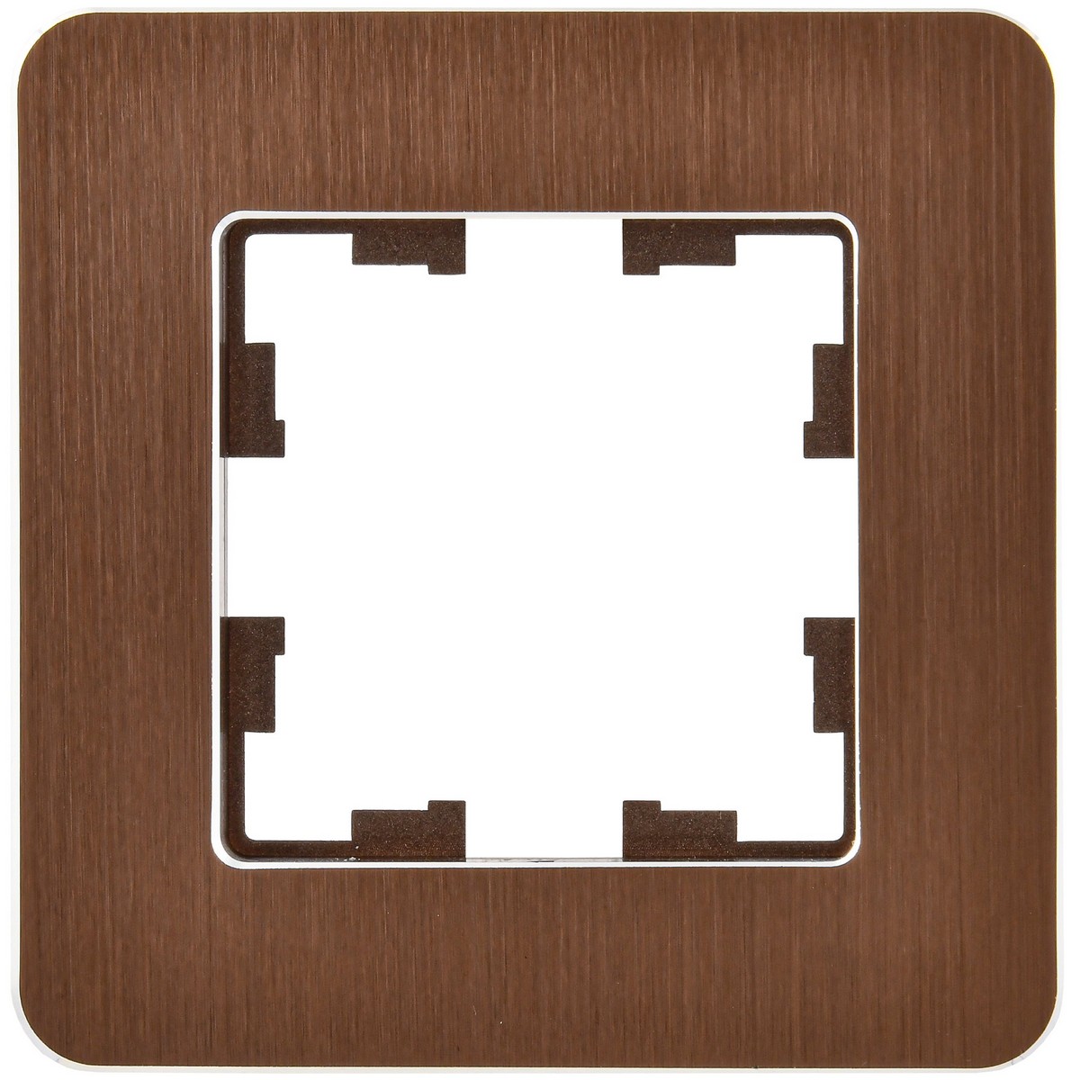 Рамка IEK BRITE DECOR Коричневый металл скругл.угол 1-мест. РУ-1-1-Бр RE AL BR-M12-M-21-K30