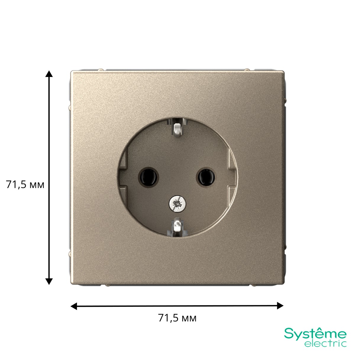 Розетка Systeme Electric ArtGallery Шампань с заземлением 16А GAL000543