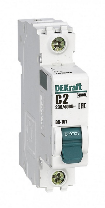 Автоматический выключатель DEKraft 1P 2A C ВА-101 4,5kA 11050DEK