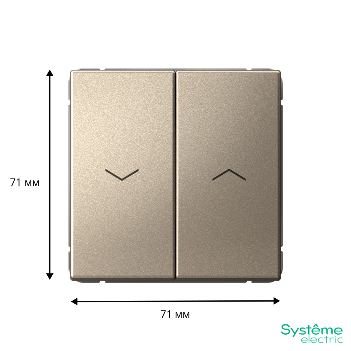 ArtGallery Шампань Выключатель SE ArtGallery Шампань 2-клавишный для жалюзи быстрозажим. клем. GAL000519S