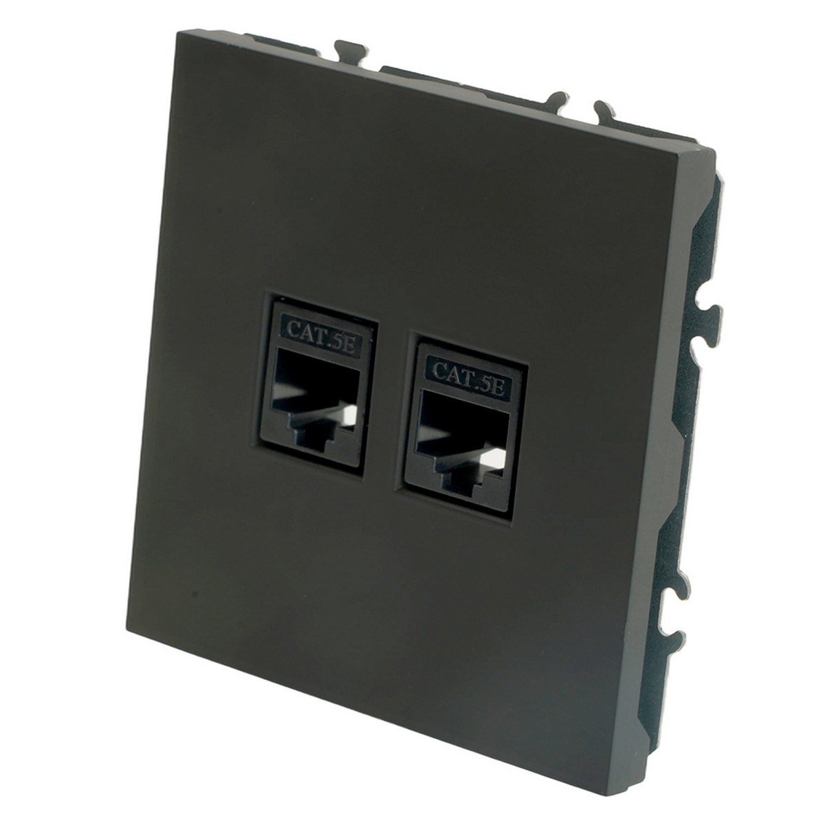 Эмили - Розетки и выключатели Stekker Розетка компьютерная 2-ая RJ-45 STEKKER Эмили RST00-5111-05 черный уголь soft touch 49848
