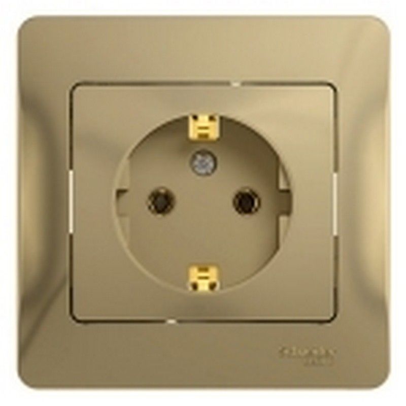 Glossa Титан Розетка Systeme Electric Glossa Титан с заземлением (в сборе с рамкой) GSL000442