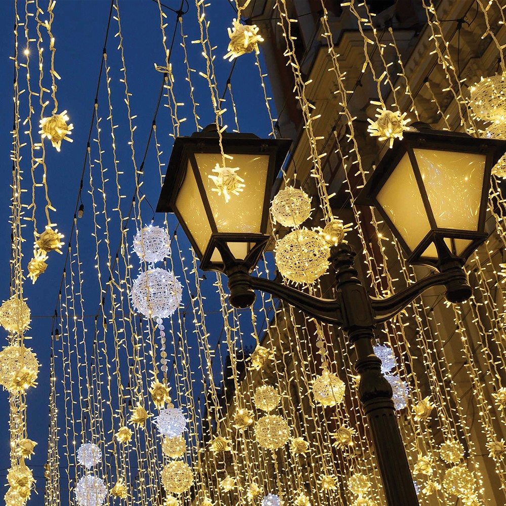 Светодиодная гирлянда Feron CL08 линейная 60м + 3м 230V мультиколорстатичная c питанием от сети зеленый шнур 26784