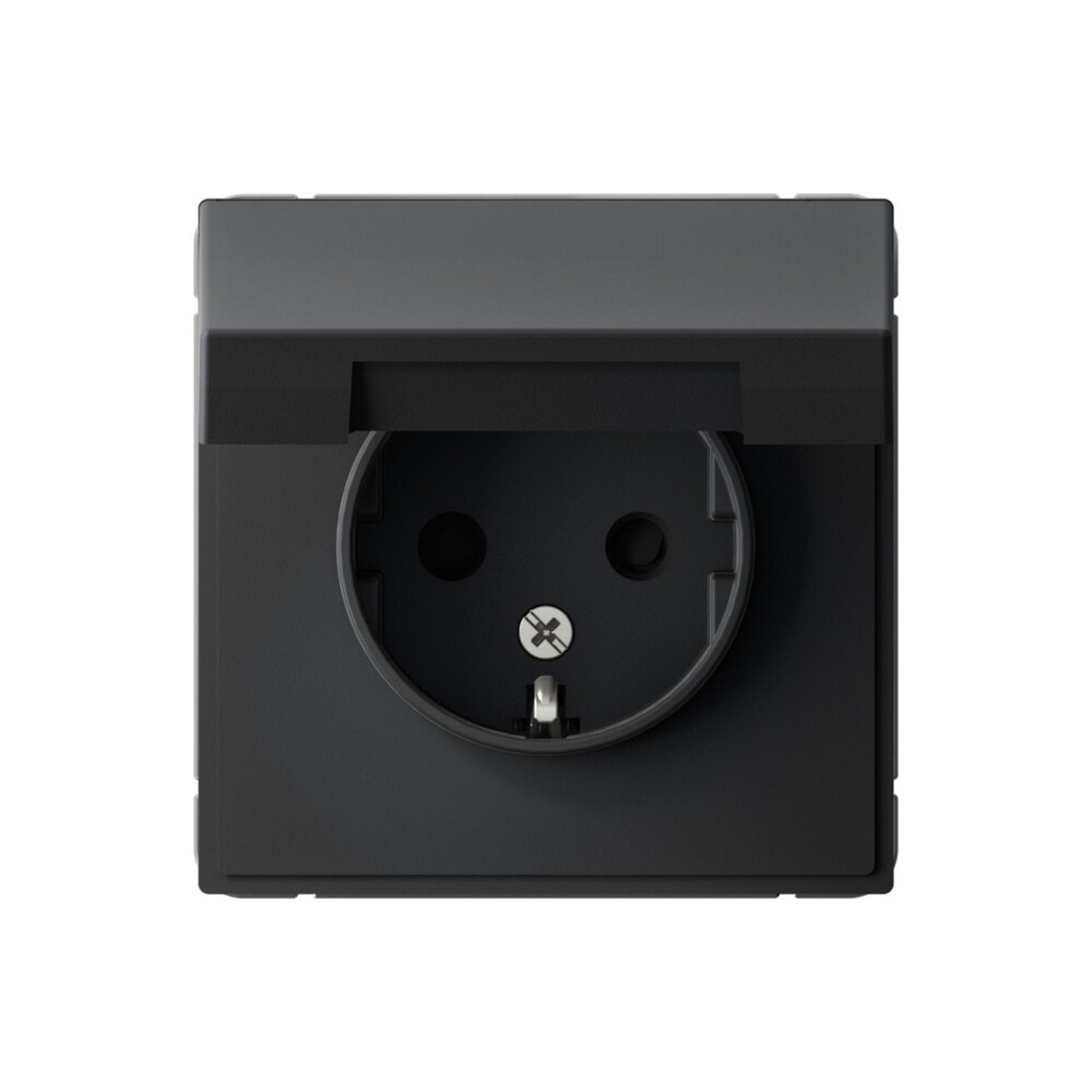 Розетка Systeme Electric ArtGallery Карбон с заземл. со шторк. с крышкой 16А IP20 GAL001046