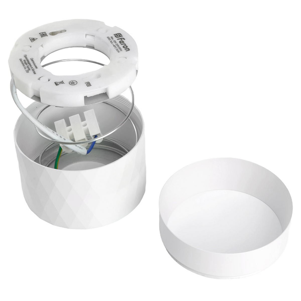 Светильник потолочный Feron HL388 Barrel PRISM GX53 12W 230V белый 48803