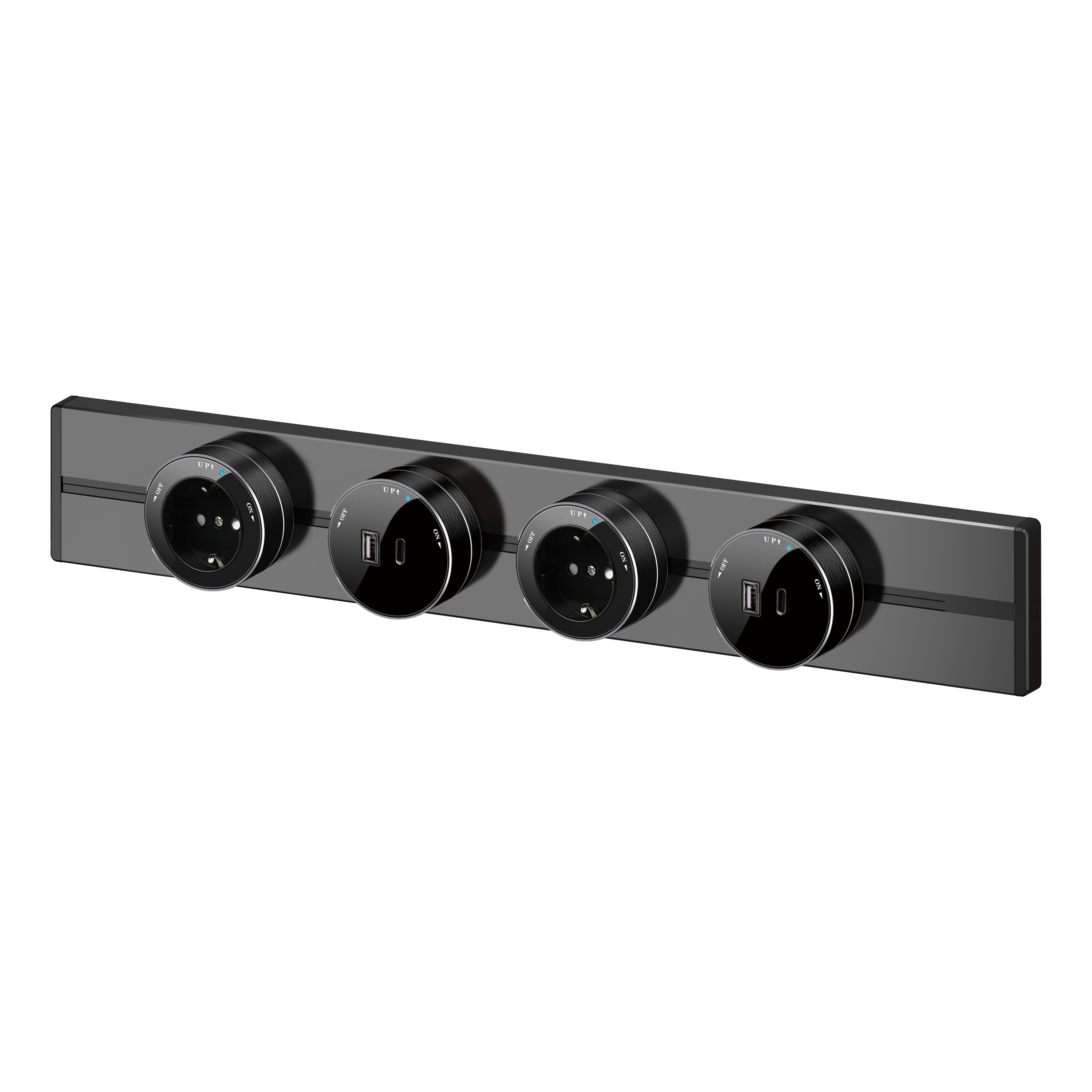 Розетка Systeme Electric MultiTrack Антрацит 2К+З круглая 16А/250В MTK13001B