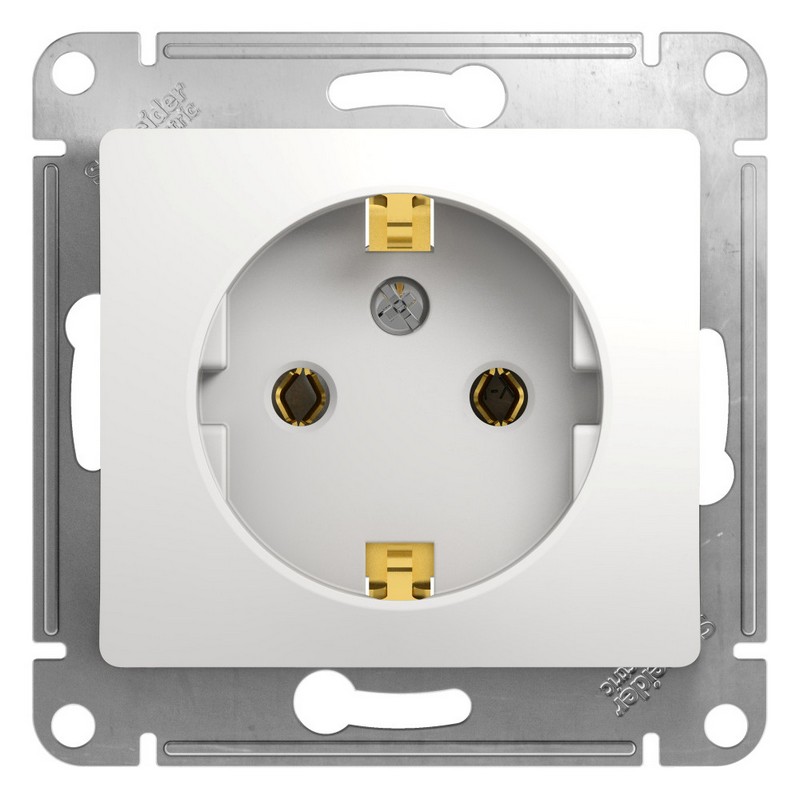 Розетка Systeme Electric Glossa Белый с заземлением GSL000143