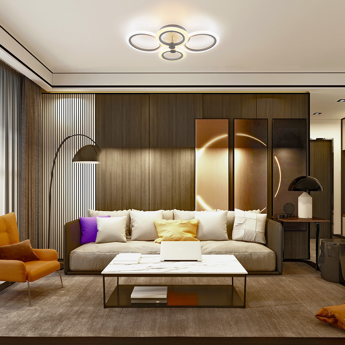 Управляемые светодиодные светильники и люстры Светодиодный управляемый светильник накладной Feron AL5900 72W 3000К-6500K 41669 