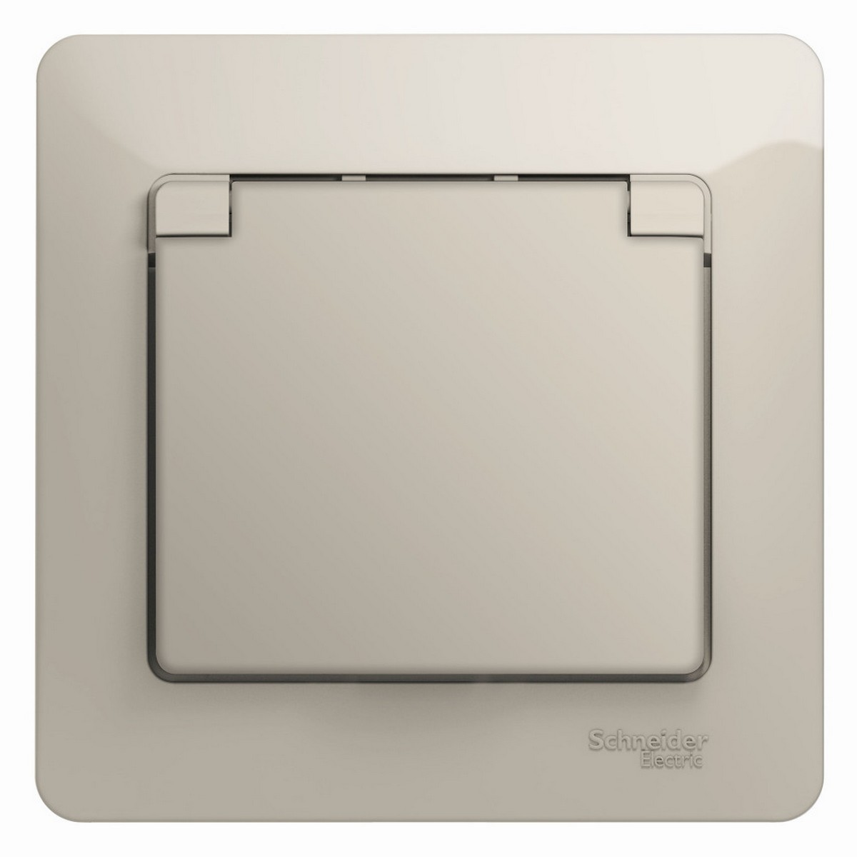 Розетка Systeme Electric Glossa Молочная с-з со шторками с крышкой IP20 GSL000946