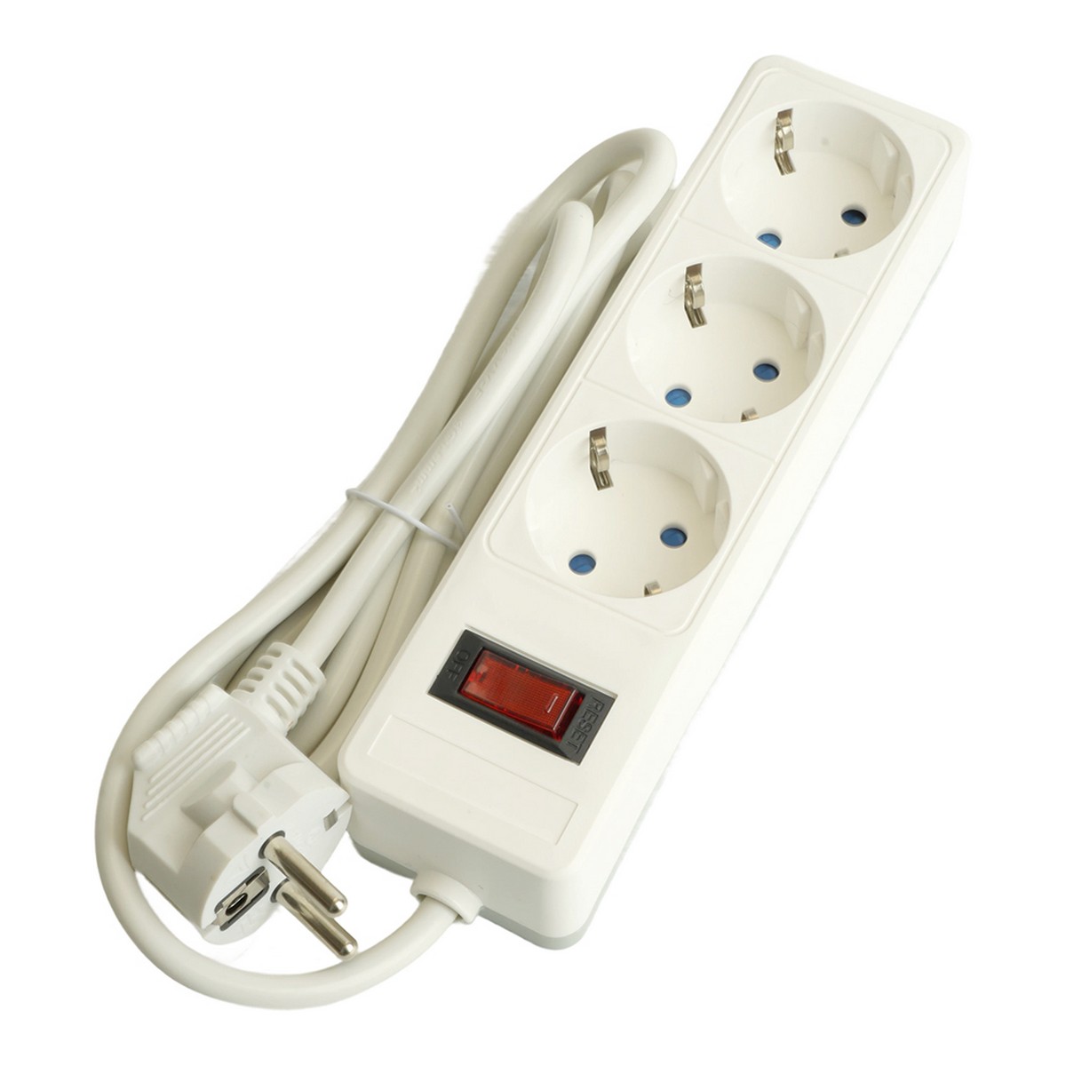 Колодки и удлинители, тройники Сетевой фильтр 3-местный с/з STEKKER HM20-31-05 3x1мм2 5 м серия Optima белый 50088 