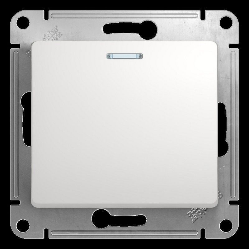 Glossa Белый Выключатель Systeme Electric Glossa Белый 1-клавишный с подсветкой, сх.1а GSL000113