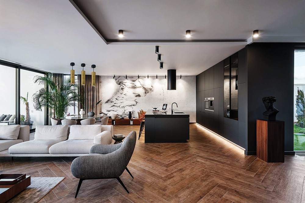 Подвесные светодиодные светильники Светильник подвесной Feron ML1888 Barrel PRISM levitation MR16 35W 230V чёрный золото 48669 