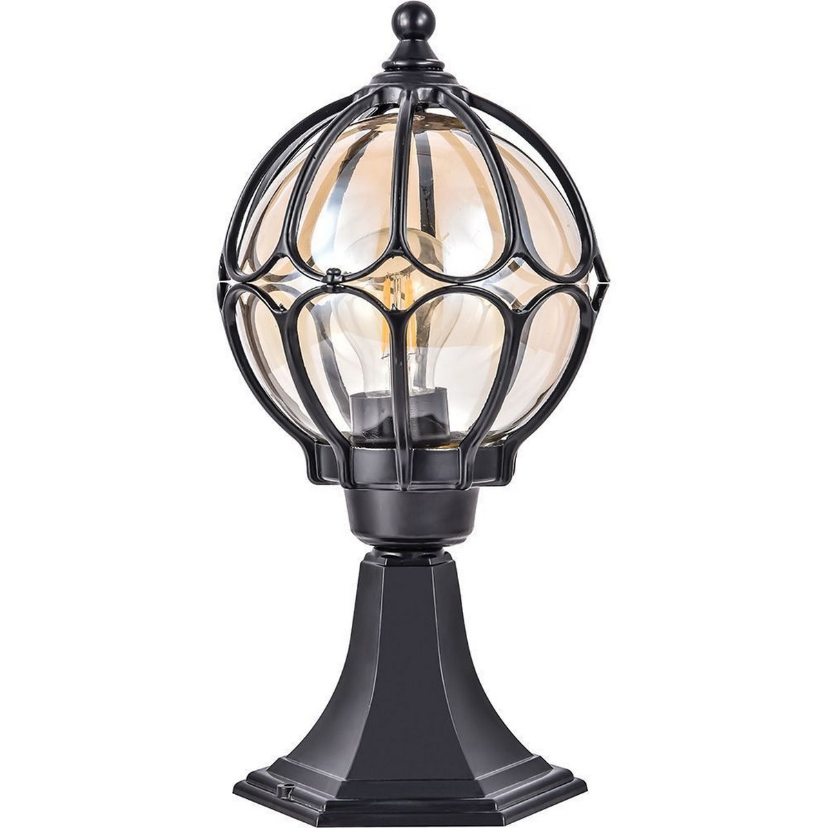 Уличные светильники на постамент Светильник садово-парковый Feron PL3704  круглый на постамент 60W 230V E27 черный 06341 