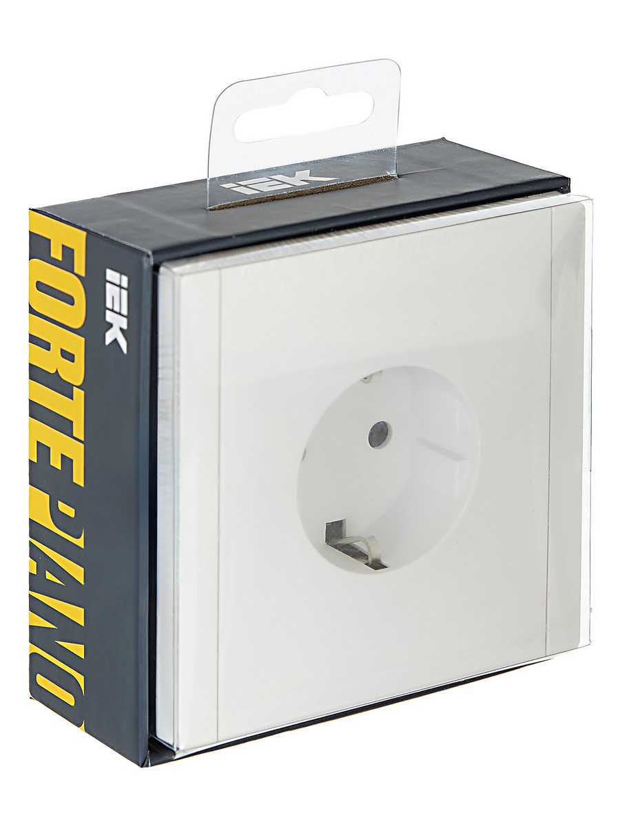 IEK FORTE&PIANO Белый Розетка IEK FORTE&PIANO Белый с/з со шт безвинтовое крепление 16А FP213