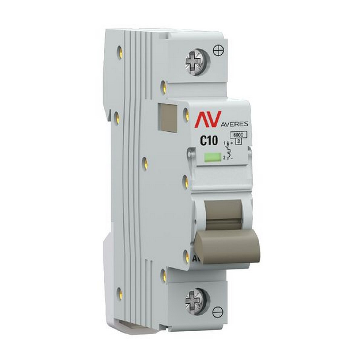 1 полюсные (однополюсные) Автоматический выключатель EKF AVERES AV-6 DC 1P 10A (C) 6kA mcb6-DC-1-10C-av 