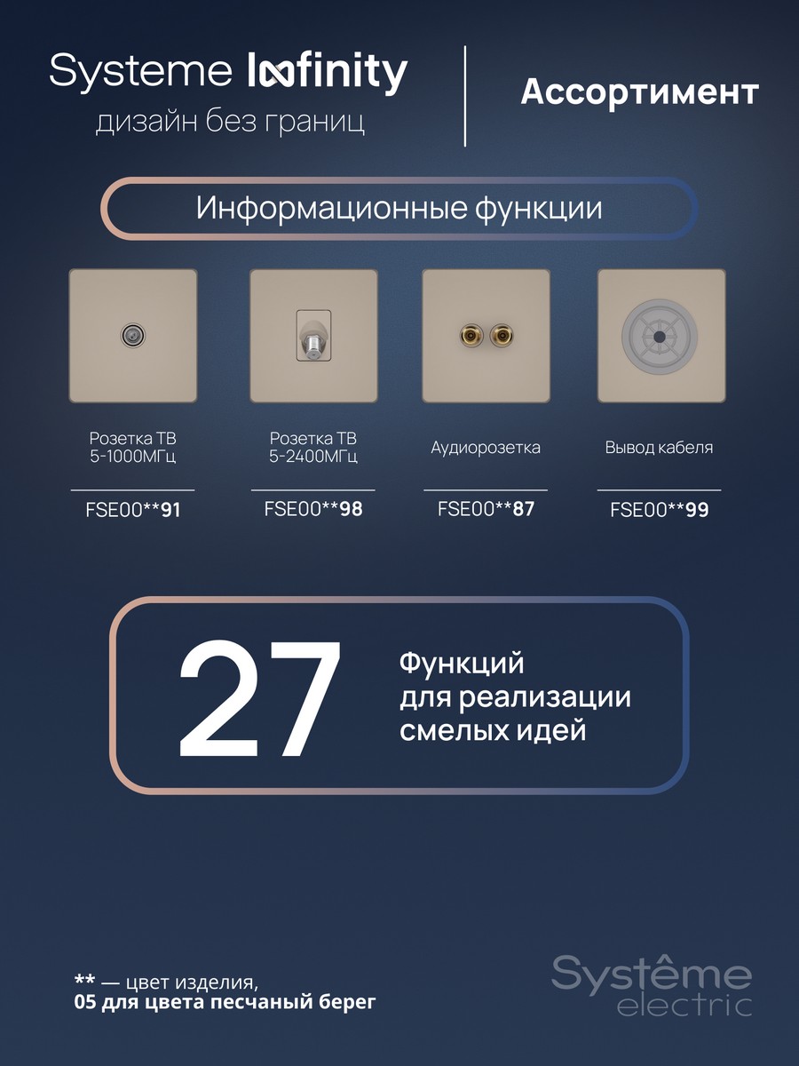 Датчик Systeme Electric Infinity Песчаный берег движения 100Вт FSE000537