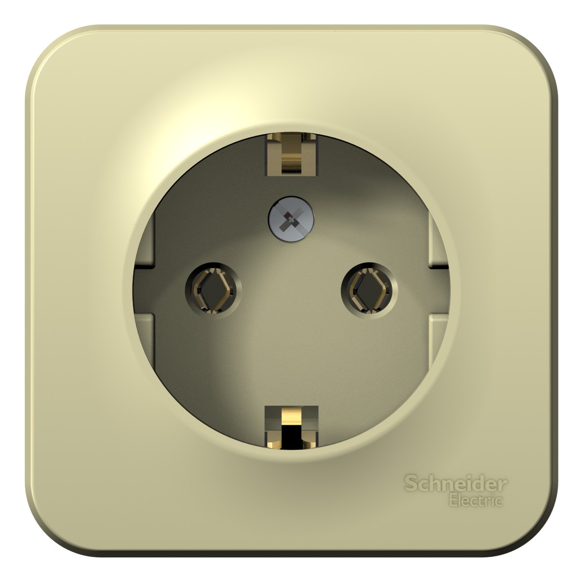 Blanca бежевые розетки и выключатели Розетка SE Blanca с/з Бежевый наружный без шторок изолир. пластина BLNRA010117