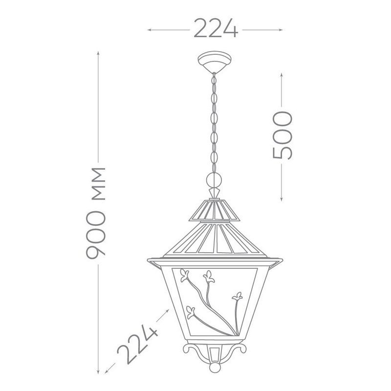 Уличные светильники на цепочке Светильник садово-парковый Feron PL635 на цепочке 60W 230V E27 черное золото 11643 