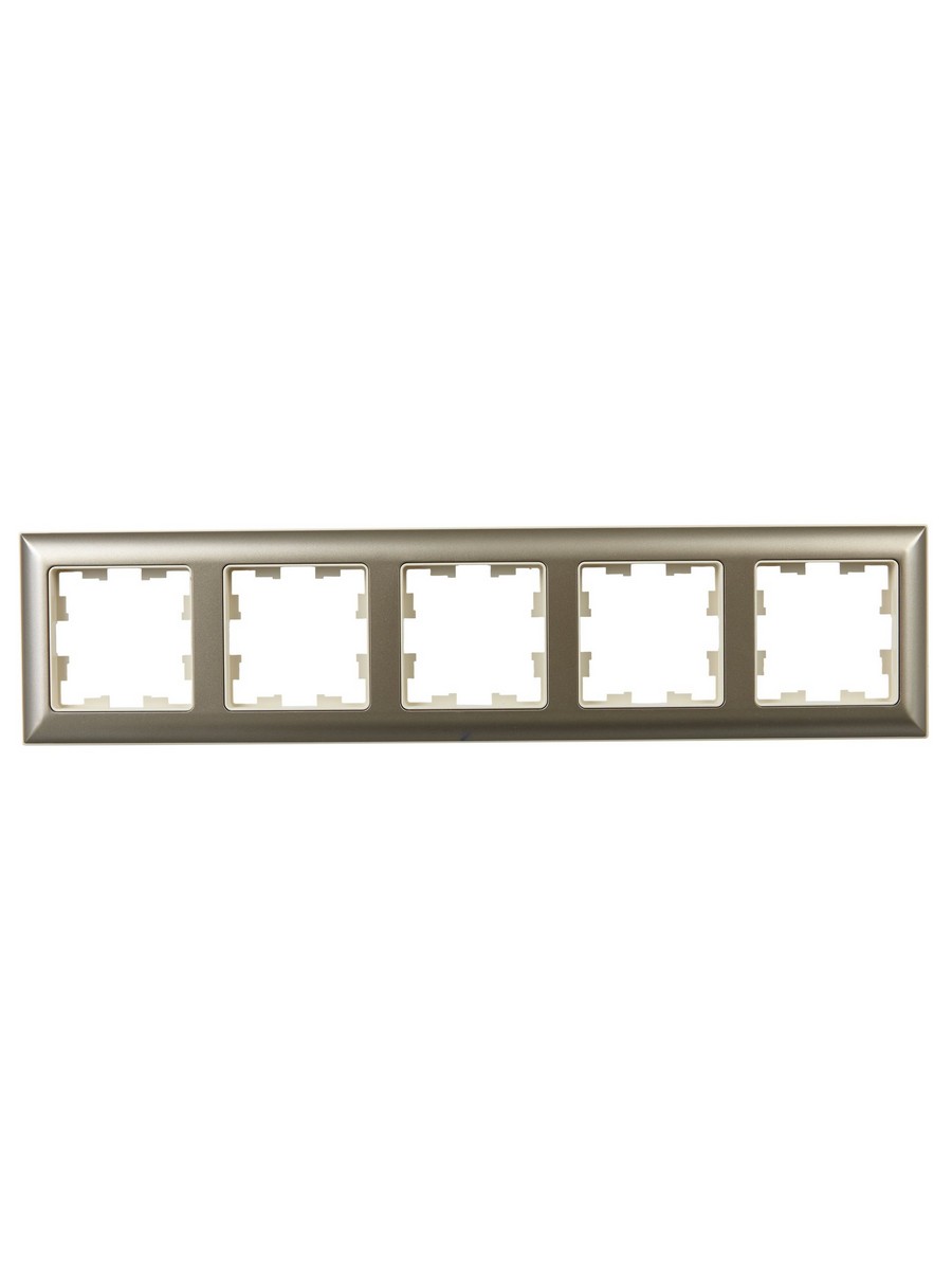 Рамка IEK BRITE DECOR Шампань/беж 3D-форма 5-м РУ-5-Бр BR-M52-12-3-K10