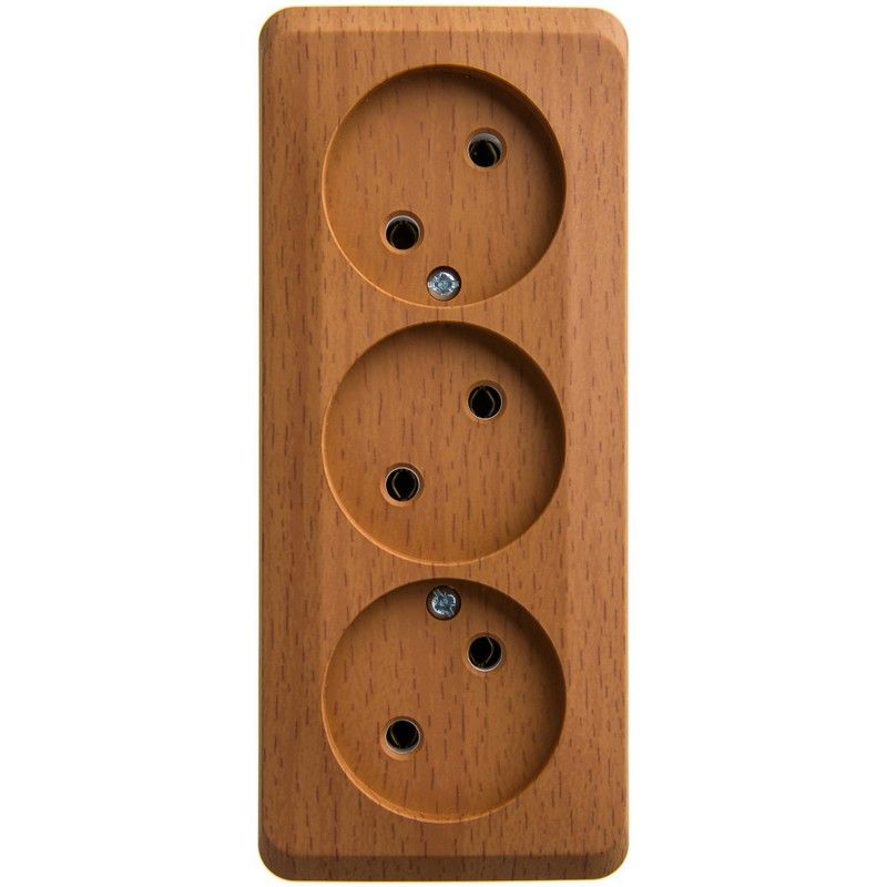 Этюд Дача Розетка 3-ая Systeme Electric Этюд наружный Бук б/з без шторок 16А 250B PA16-009T