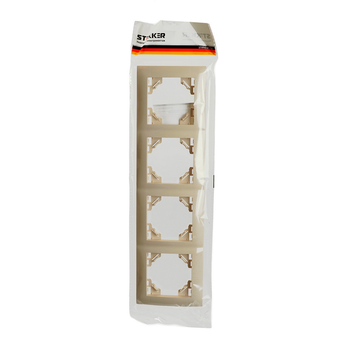 Рамка STEKKER 4-местная Эрна Элегант слоновая кость PFR00-9014-02 49669