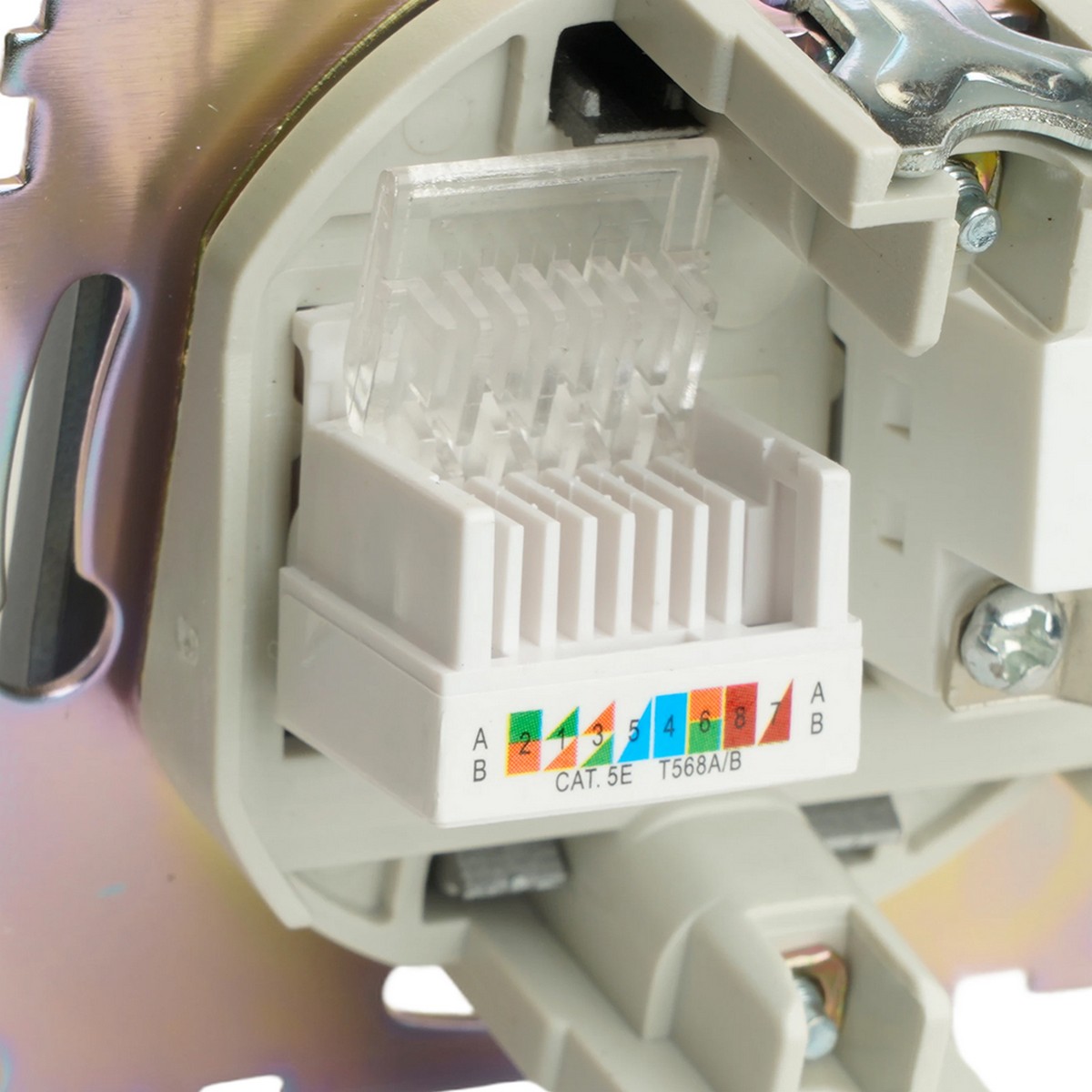 Розетка TV + компьютерная RJ-45 STEKKER GLS00-7106-06 Катрин графит  49417