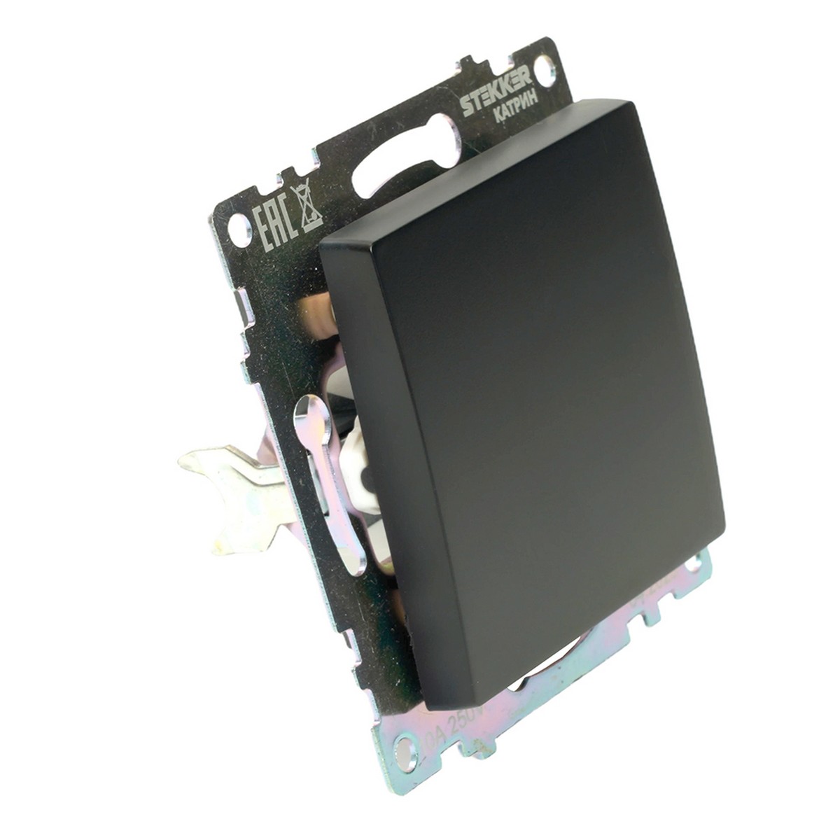 Катрин - Розетки и выключатели Stekker Переключатель STEKKER перекрестный 1-клавишный GLS10-7110-05 Катрин черный 49177