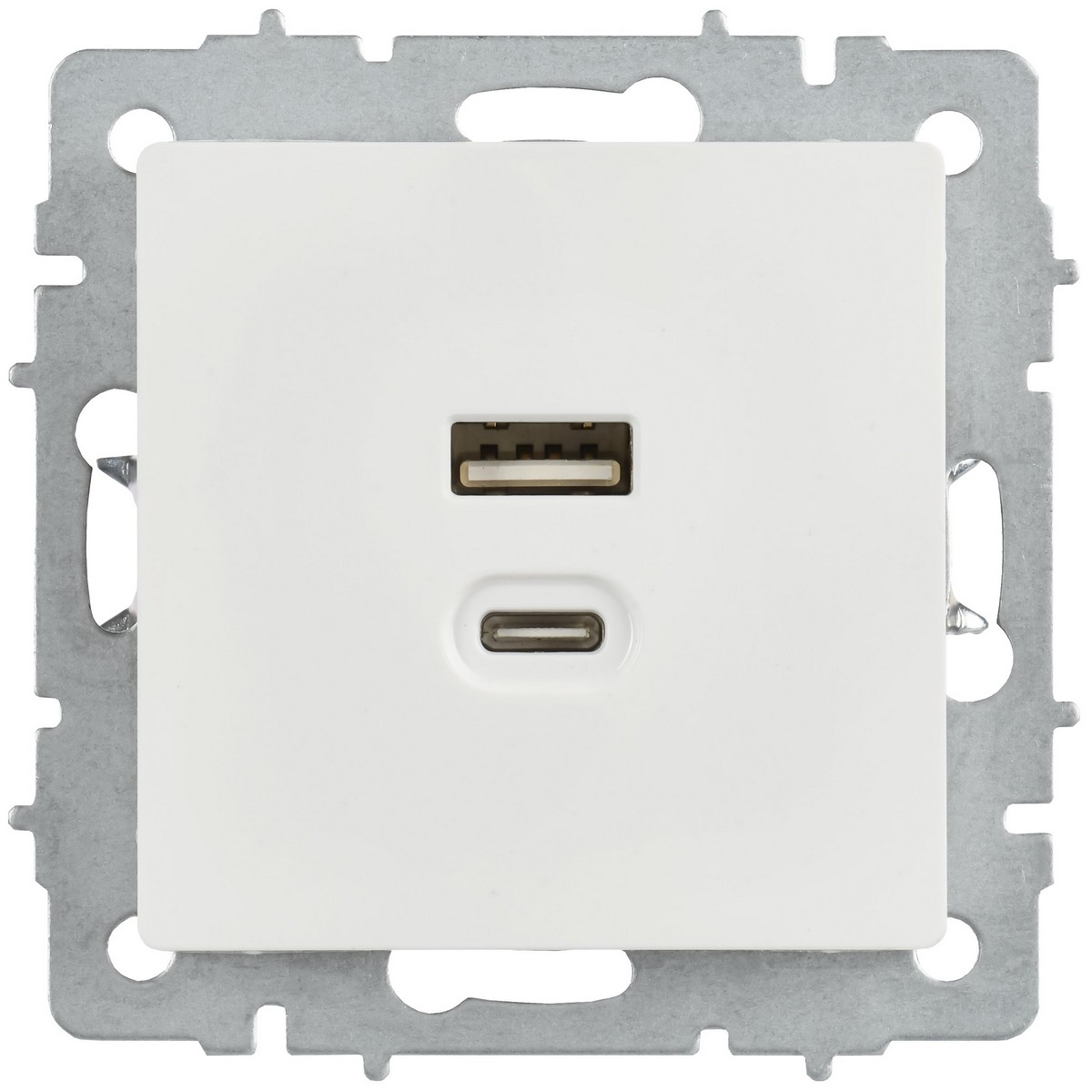 IEK Brite Белый Розетка USB IEK BRITE A+C 45Вт высокоск. зар. РЮ11-2-БрБ белый