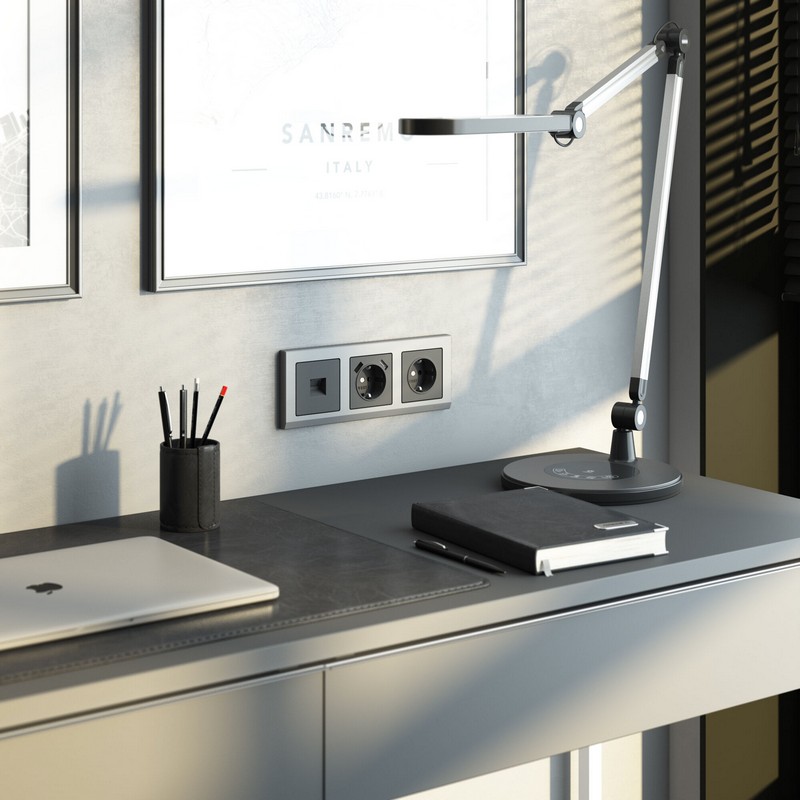 Werkel Графит матовый Розетка Werkel с заземлением (графит матовый) W1171064