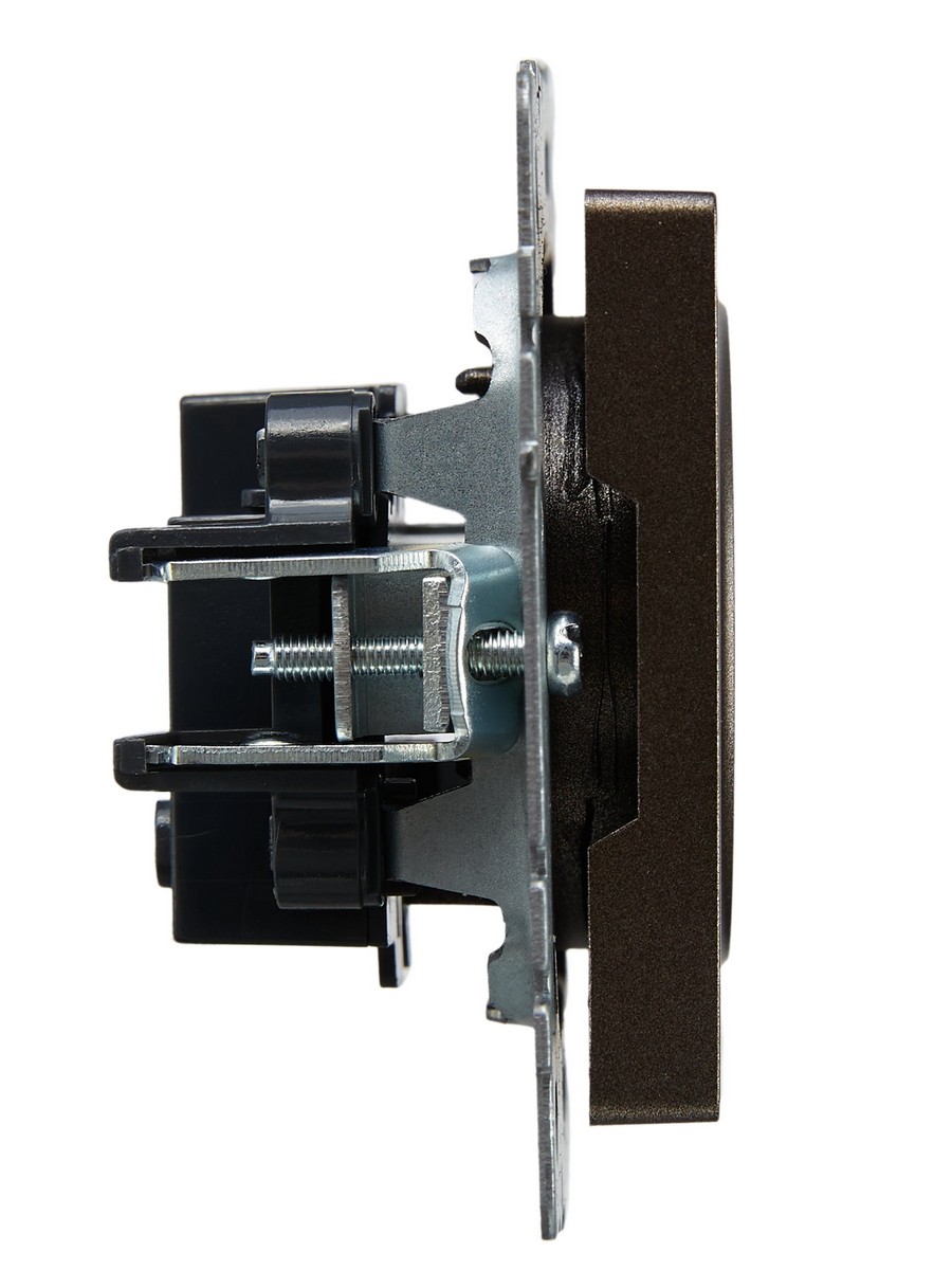 Розетка IEK BRITE 1-местная без заземления без защитных шторок 10А РС10-1-0-БрТБ темная бронза BR-R1