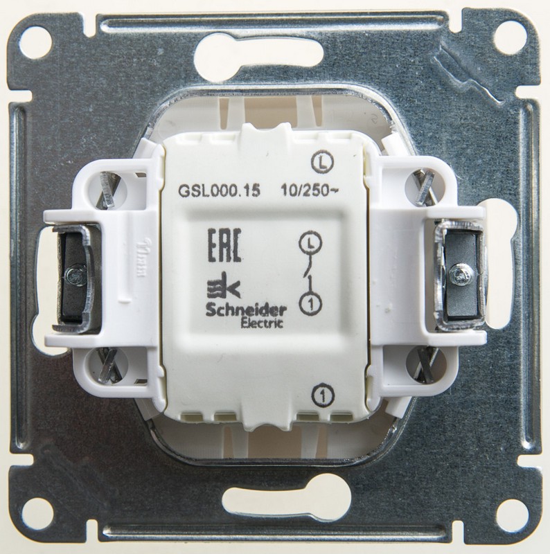 Кнопка Systeme Electric Glossa Перламутр нажимная сх.1, 10AX механизм GSL000615