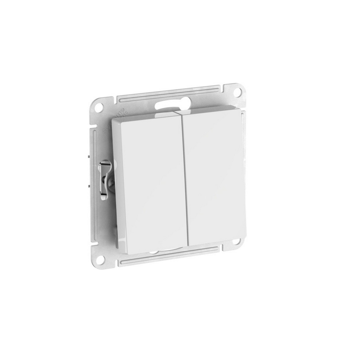 AtlasDesign Белый Переключатель SE AtlasDesign Aqua Белый 2-клавишный IP44 быстрозажим. клем. ATN440151S