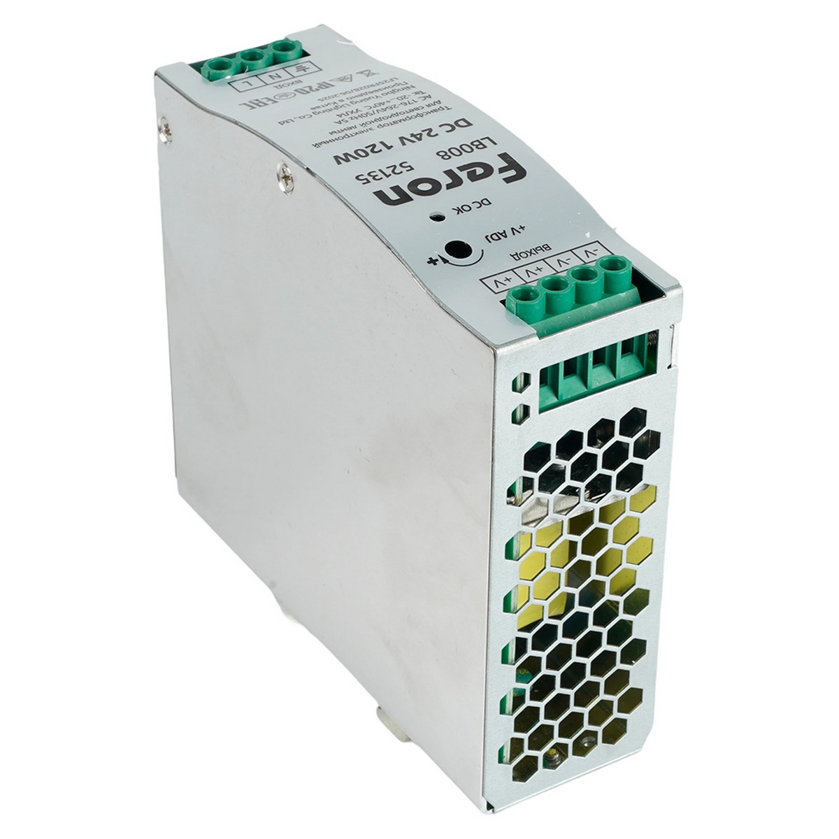 Трансформатор Feron LB008 для светодиодной ленты на DIN-рейку 120W 24V 40*125.2*113.5мм IP20 52135