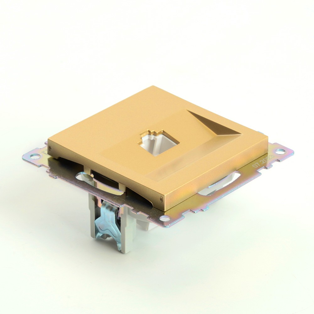 Розетка компьютерная 1-местная RJ-45 STEKKER GLS00-7107-08 Катрин золото 49227
